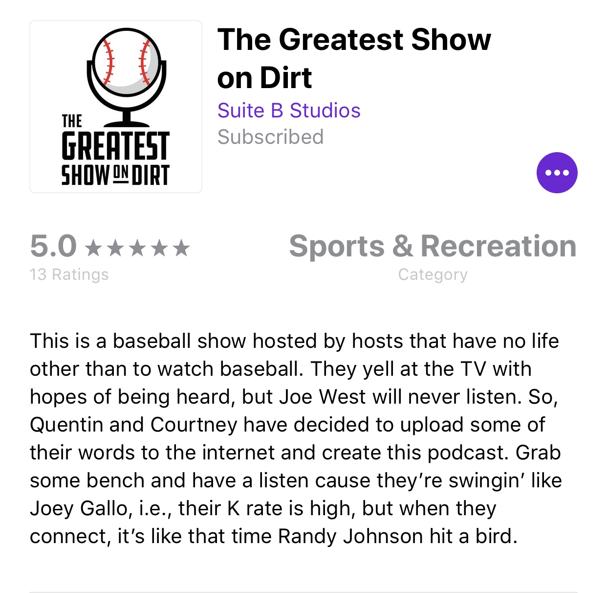 iTunes show description to show voice